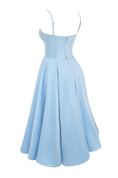 Suspender V-neck Sleeveless Tutu Maxi Dress