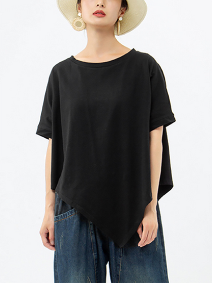 Irregular Loose 100% Cotton T-shirt As1061