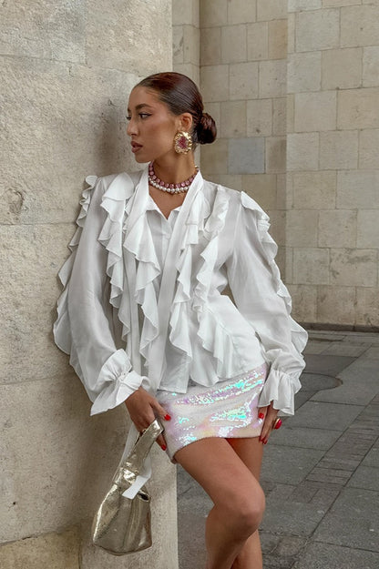 Tencel Loose Long-sleeve Blouse