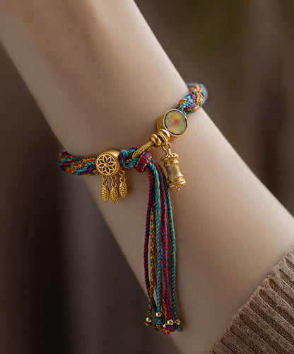 Rainbow Alloy Tassel Chain Bracelet