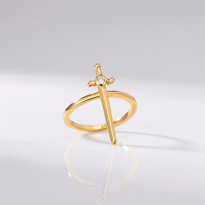 Silver Cross Sword Ring