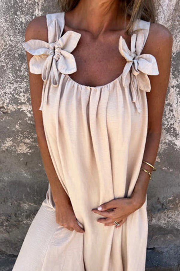 Embellished Sleeveless Loose Maxi Dress