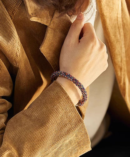 Cotton Thread Weaving Beads Charm Bracelet