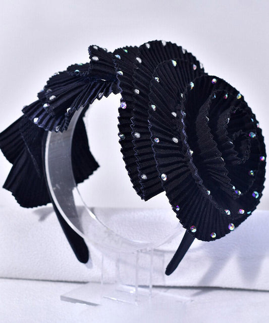 Boutique Black Acrylic Zircon Flora Hairpiece