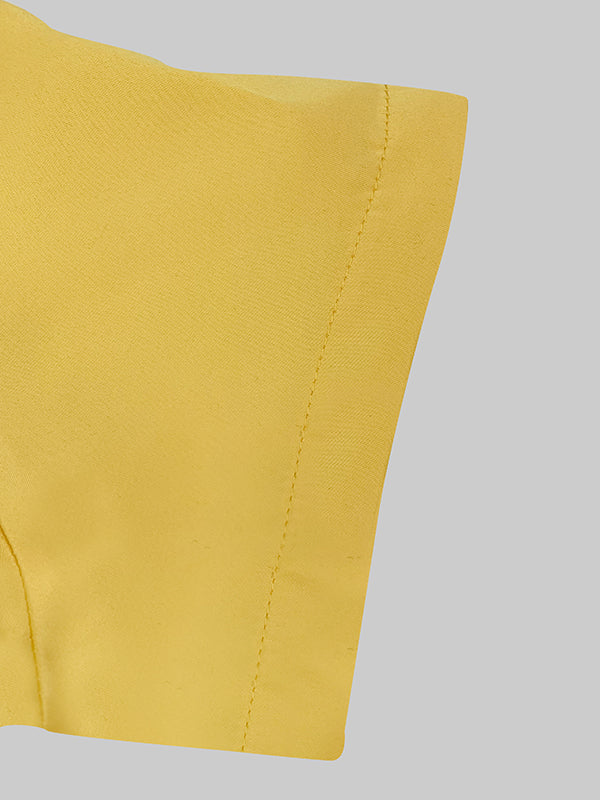 Short Sleeves Pockets Color Split-joint Round-neck Maxi Dresses