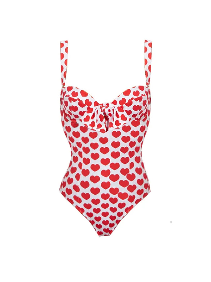 ]sling Lace Up Printed One Piece Swimsuit and Beach Skirt