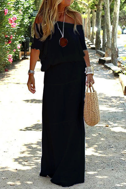 Off Shoulder Beach Maxi Dress
