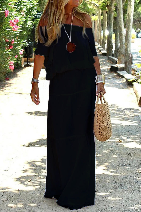 Off Shoulder Beach Maxi Dress