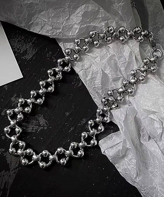Silk Stainless Steel Hollow Out Chain Necklace