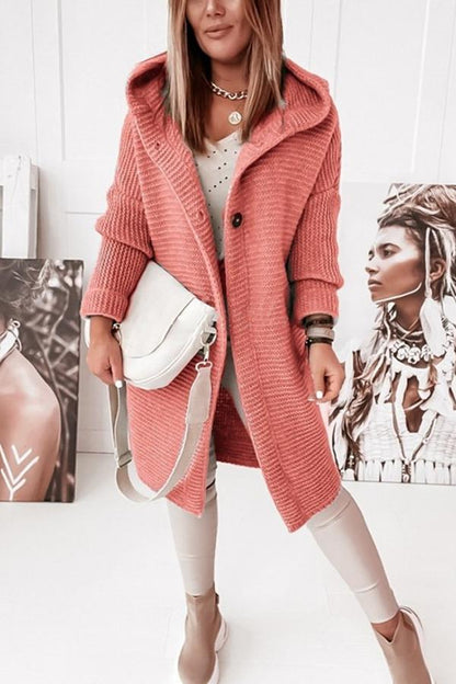 Cozy With Coffee Button Down Hooded Cardigan