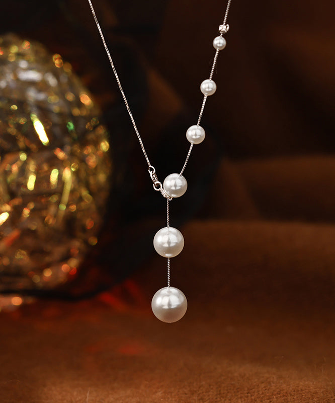 Diy Silk Sterling Silver Pearl Tassel Pendant Necklace