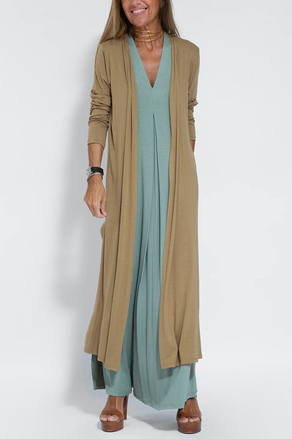 Shades of Happiness Knit Color Slit Drape Cardigan