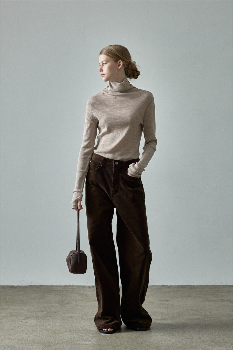 Corduroy High Waist Wide Leg Pants