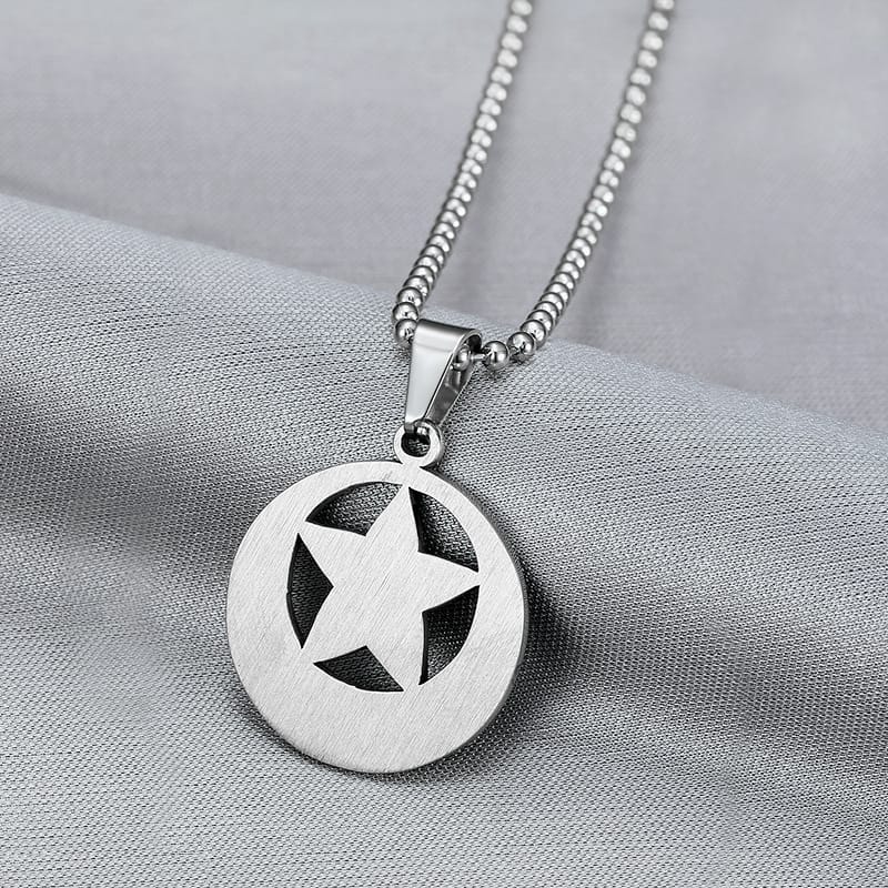 Pentacle Crescent Moon Witch Necklace