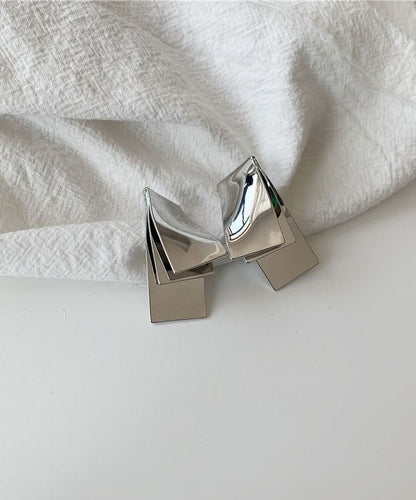 Niche Design Twisted Metal Sheet Earrings Geometric Simple