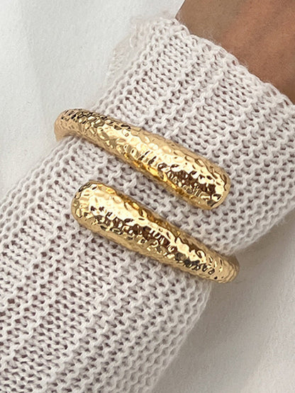 Irregularity Geometric Pleated Shiny Bracelet Accessories