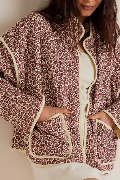 Print Thin Pocket Cardigan Jacket