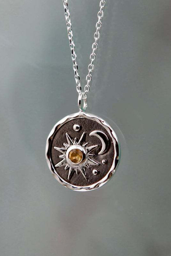 Sun Moon Exquisite Zircon Necklace