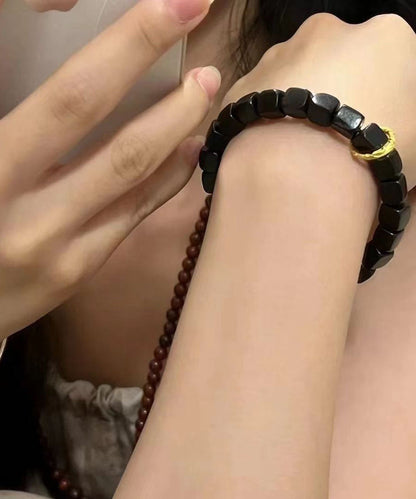 Stylish Black Ebony Block Bracelet