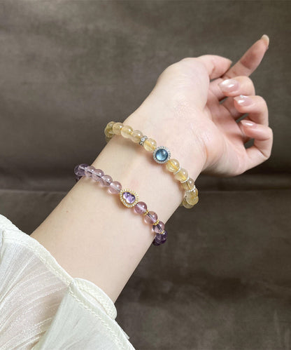 Purple Alloy Crystal Zircon Calabash Chain Bracelet