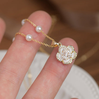White Camellia Necklace
