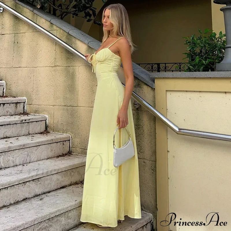 Cami Tie Up Charming Maxi Dress