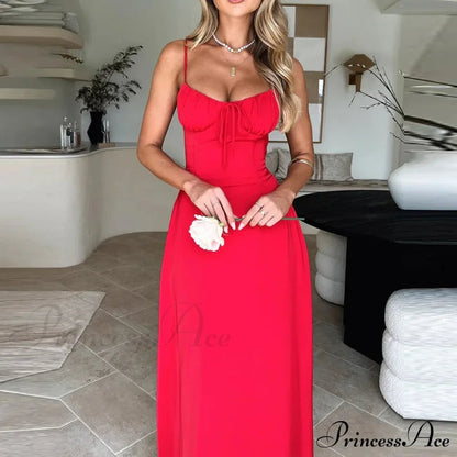 Cami Tie Up Charming Maxi Dress