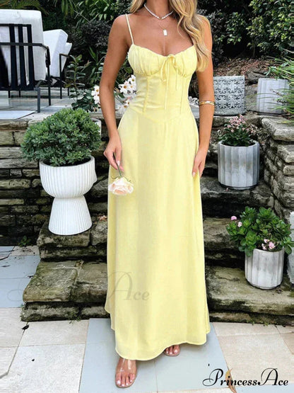 Cami Tie Up Charming Maxi Dress