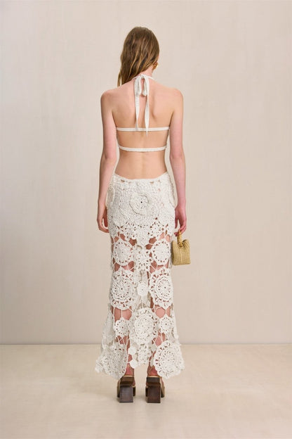 Camille Halterneck Cut-out Knit Maxi Dress