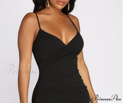 Captivate Me Asymmetric Charming Crepe Mini Dress