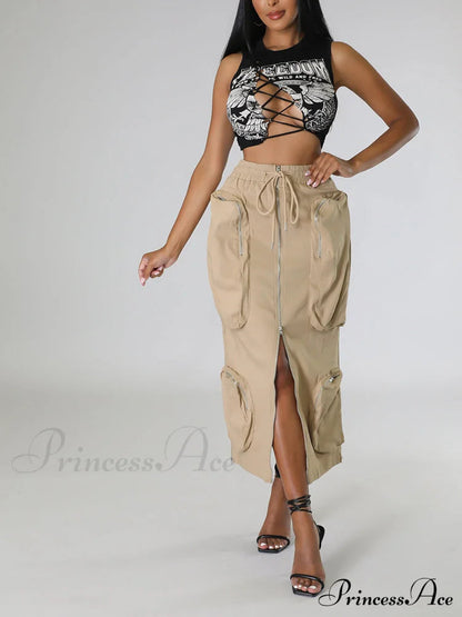 Cargo Pocket Graceful Micro Mini Skirt