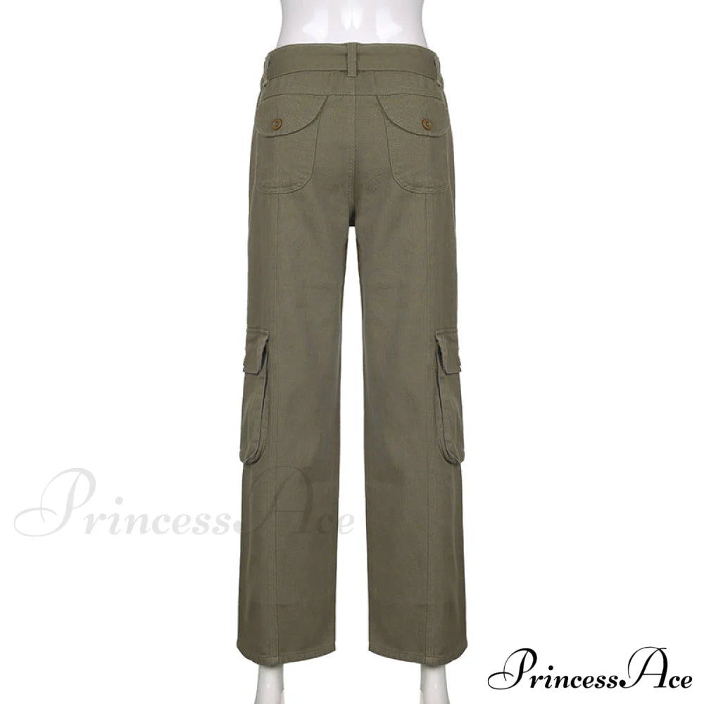Cargo Mom Pants Baggy Low Leg Waist 90s Denim Wide Jeans Trousers Korean Grunge Hippie Outfits