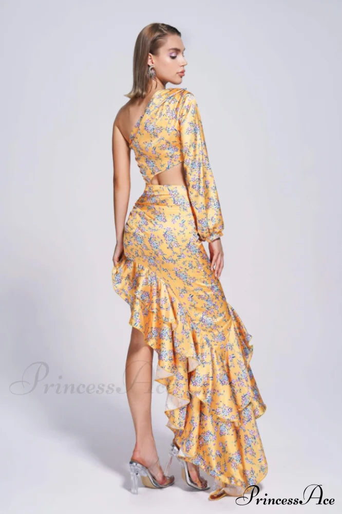Cassidy One Shoulder Charming Maxi Dress