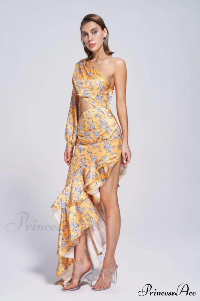 Cassidy One Shoulder Charming Maxi Dress