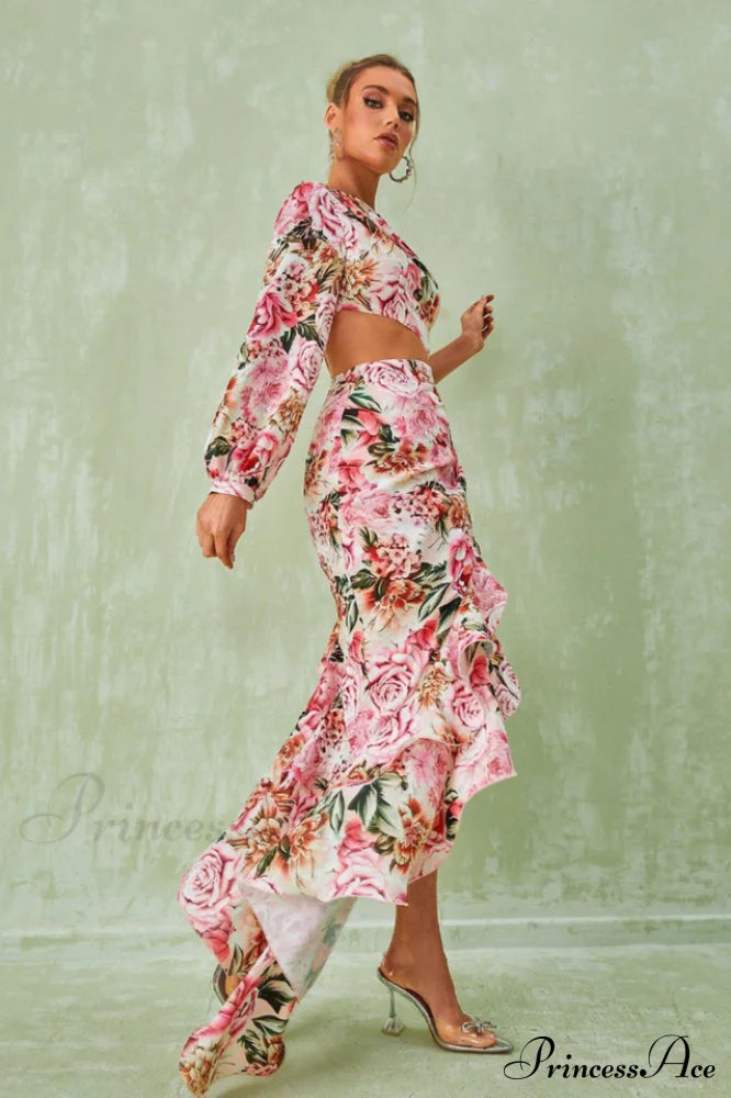 Cassidy One Shoulder Charming Maxi Dress