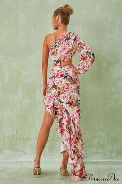 Cassidy One Shoulder Charming Maxi Dress