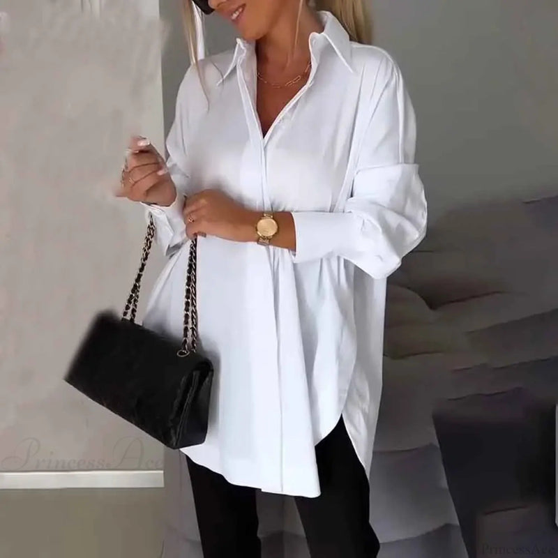 Irregular Pullover Long Sleeve Blouse
