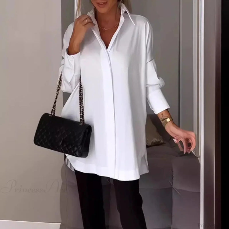 Irregular Pullover Long Sleeve Blouse