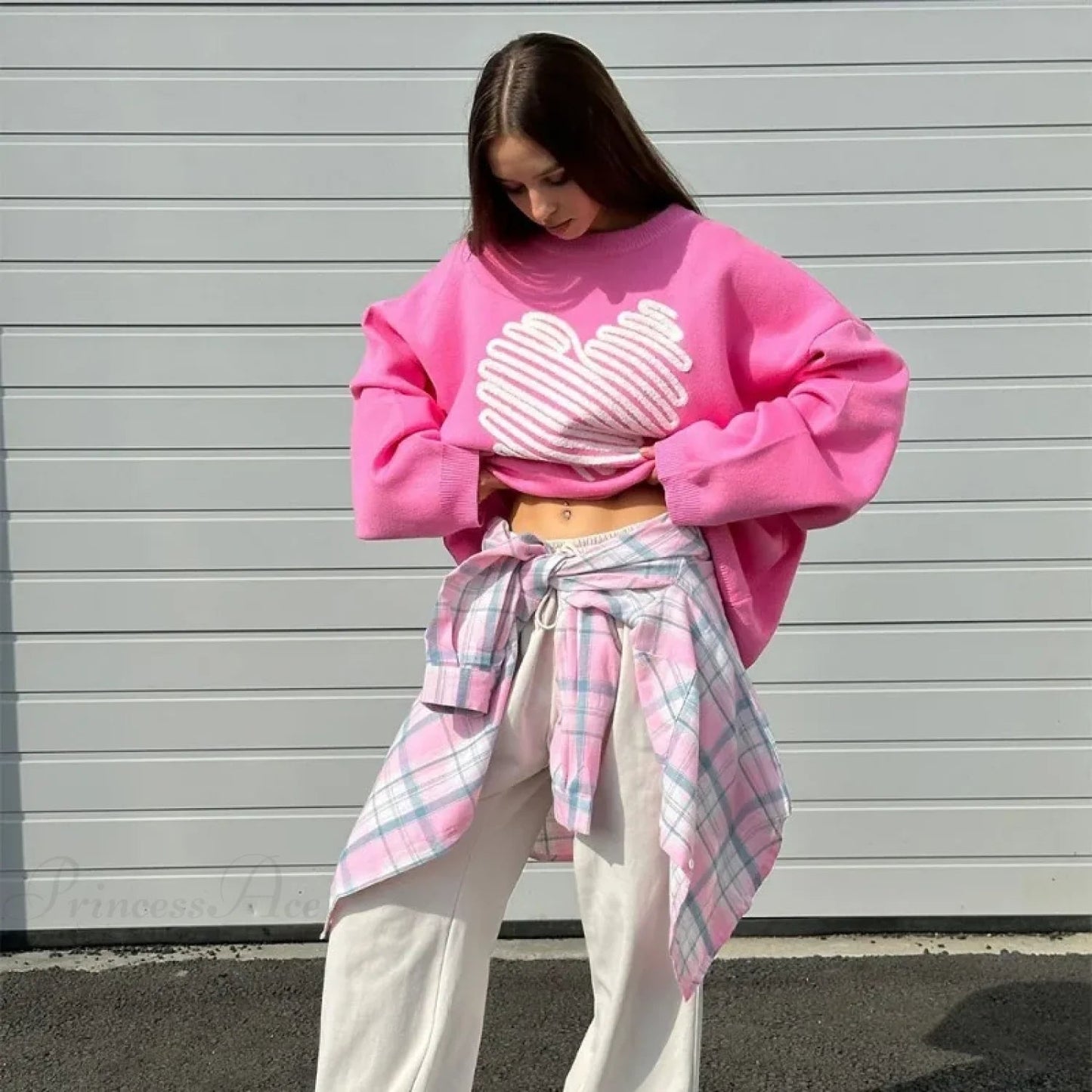 Love Print O-neck Long Sleeve Sweater
