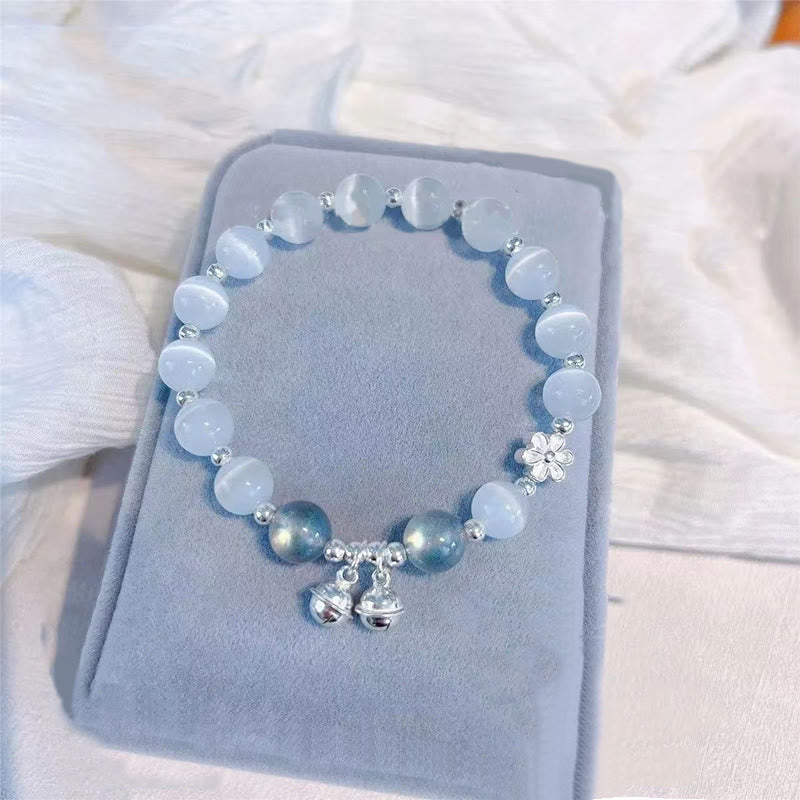 Cat's Eye Crystal Peach Blossom Fu Character Support Bracelet
