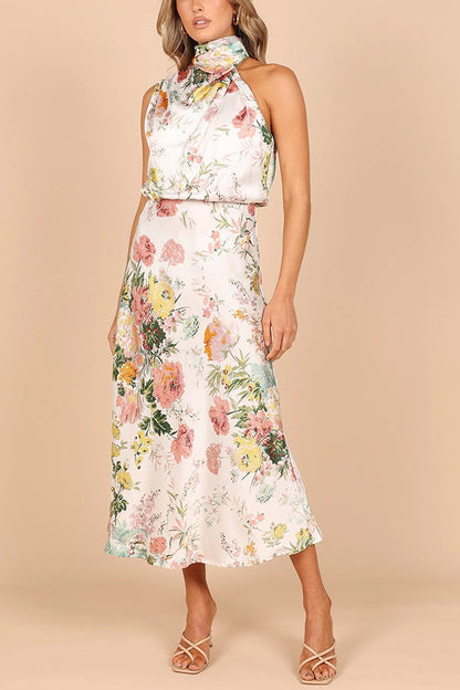 Wine Country Dates Halter Neck Maxi Dress