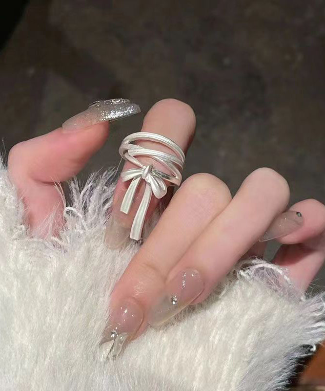 Diy Silk Sterling Silver Bow Silk Ribbon Rings