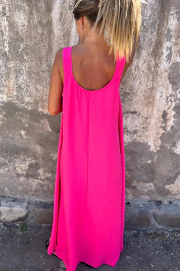 Embellished Sleeveless Loose Maxi Dress