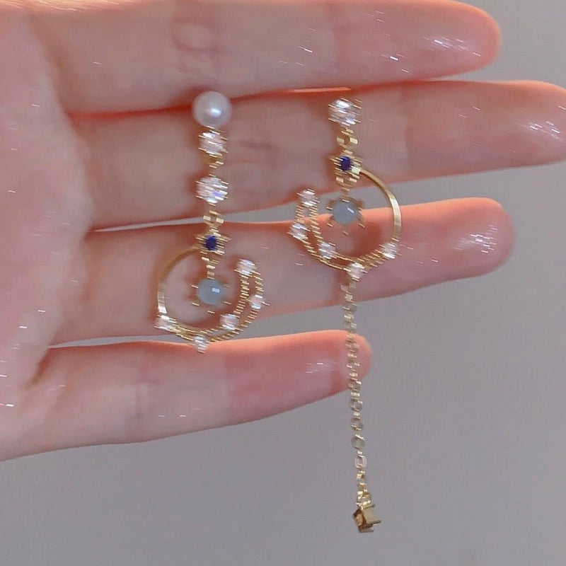 Azure Celestial Drop Earrings