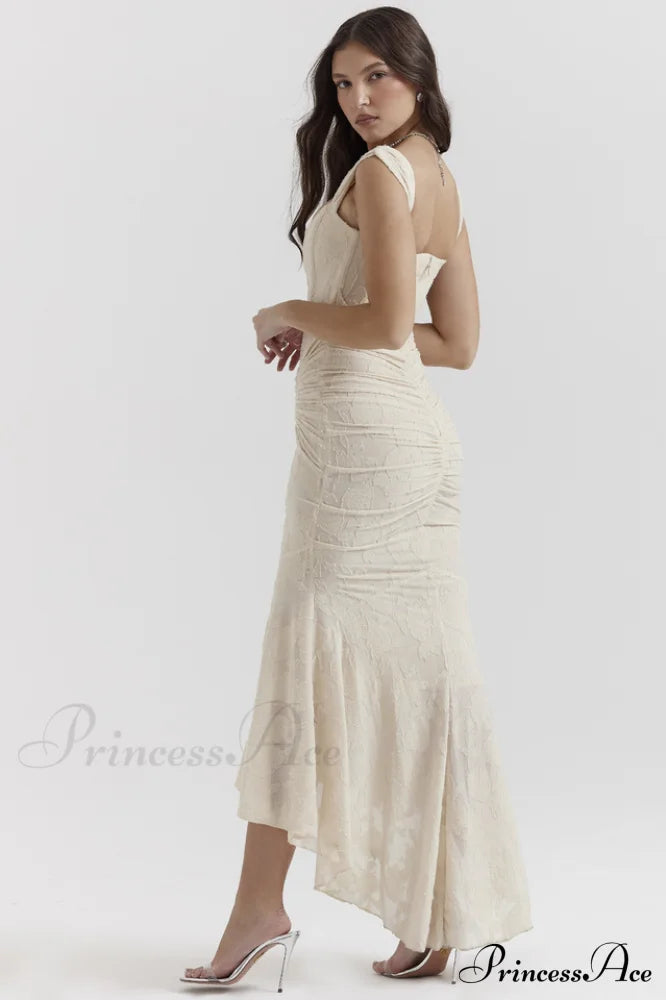 Cesca Retro Cream Charming White Maxi Dress