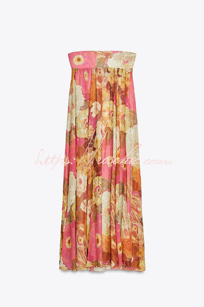 Shelia Print Off Shoulder A-line Maxi Dress