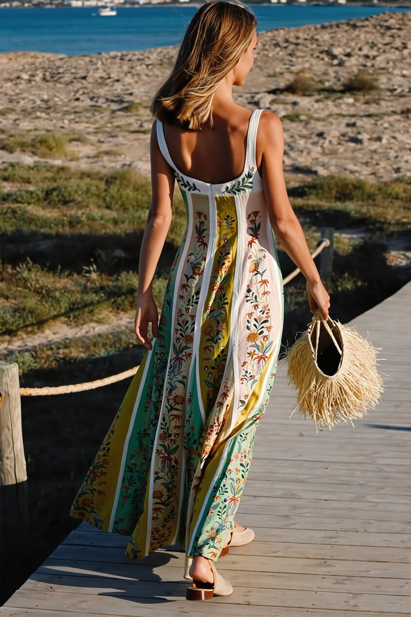 Splice Loose Swing Maxi Dress