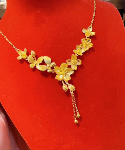 New Gold Sterling Silver Overgild Tassel Pendant Necklace