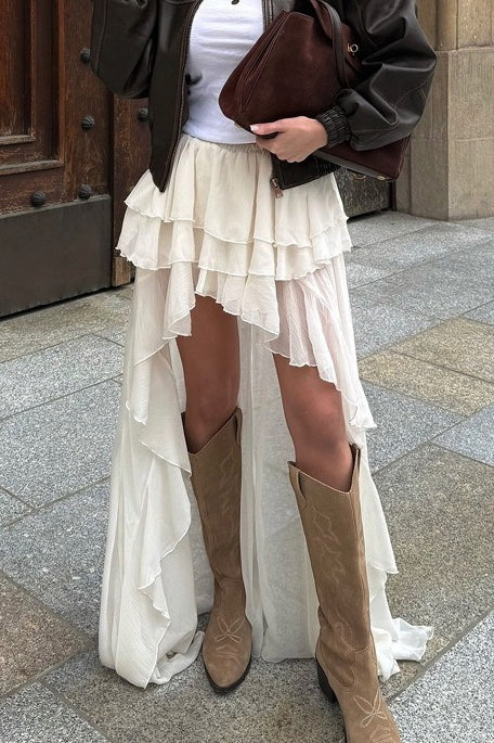 Asymmetrical Hem a Line Skirt