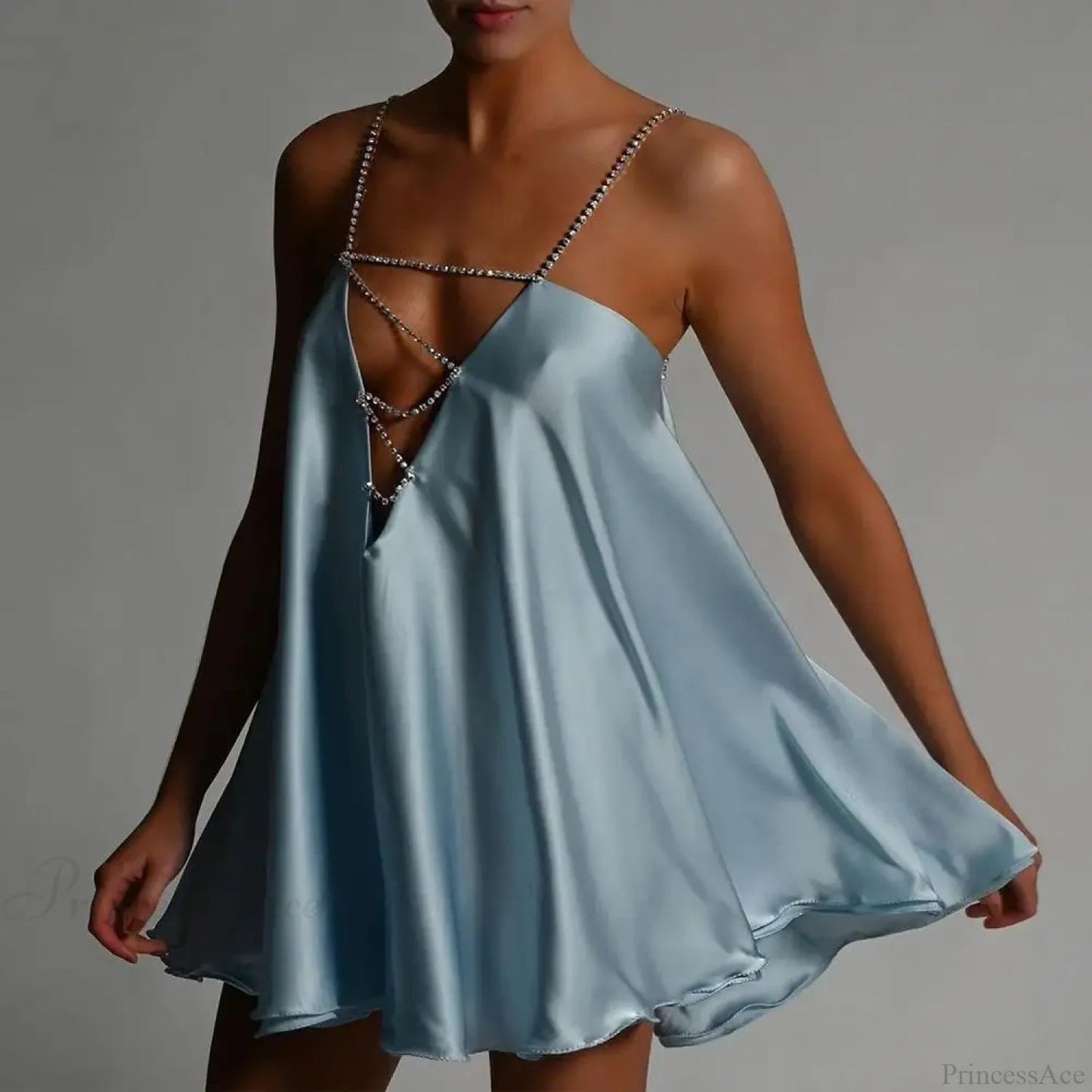 Chain Suspender Hollow Mini Dress